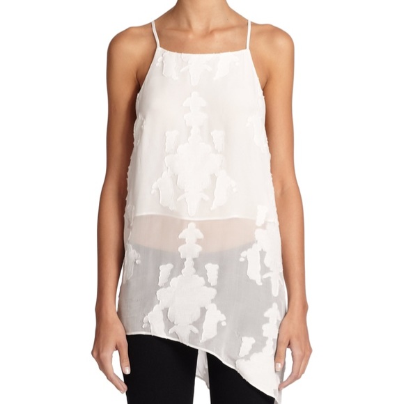 Sachin & Babi Asymmetrical Silk & Cotton Tank - Picture 4 of 5